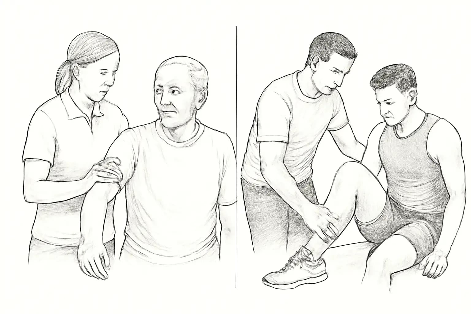 Illustration comparing physiotherapy and athletic therapy